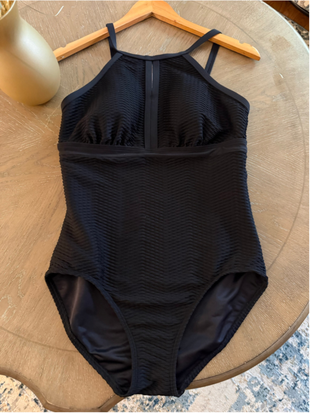 Women's Lands' End Black One Piece Swimsuit Size 8